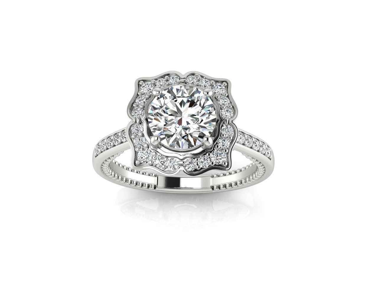 Silver Sparkle Solitaire Ring with a single sparkling gemstone.