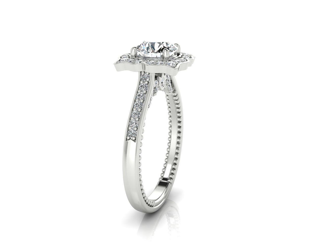 Silver Sparkle Solitaire Ring with a single sparkling gemstone.