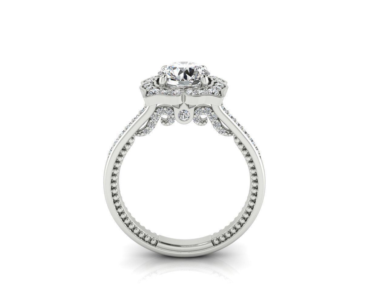 Silver Sparkle Solitaire Ring with a single sparkling gemstone.