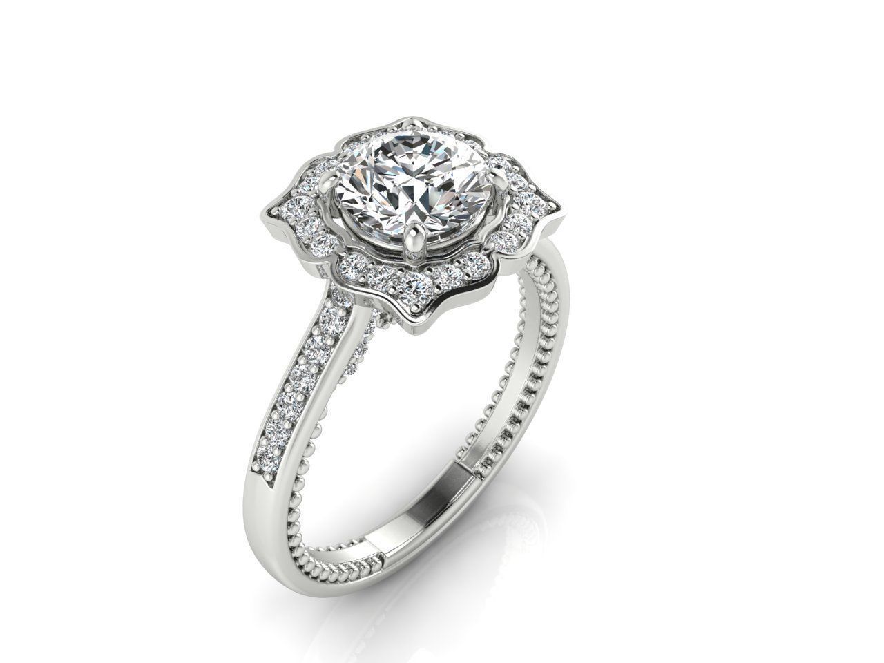 Silver Sparkle Solitaire Ring with a single sparkling gemstone.