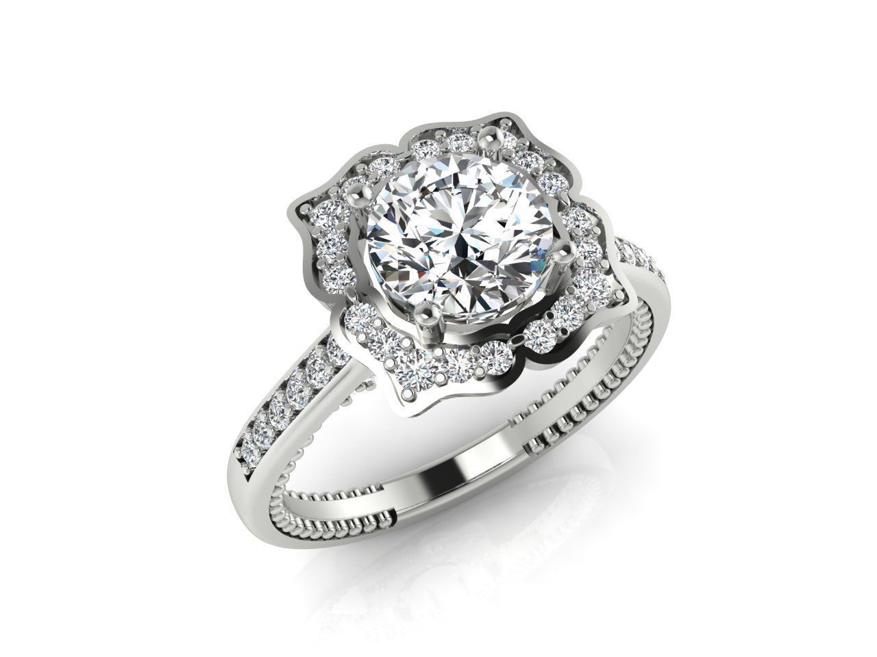 Silver Sparkle Solitaire Ring with a single sparkling gemstone.