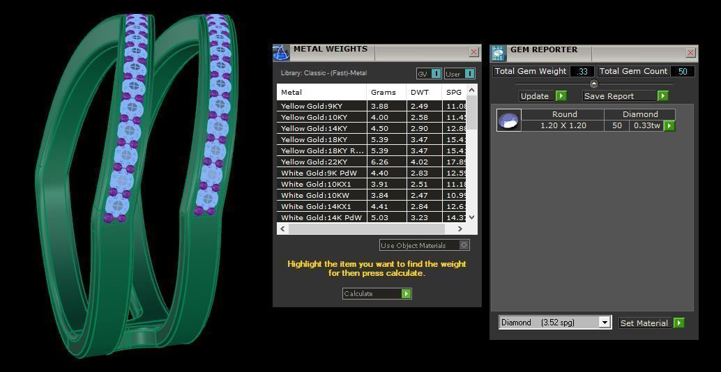 Sparkling Double Band Ring with continuous gemstones set in a sleek double band design.