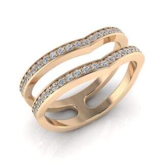 Sparkling Double Band Ring with continuous gemstones set in a sleek double band design.
