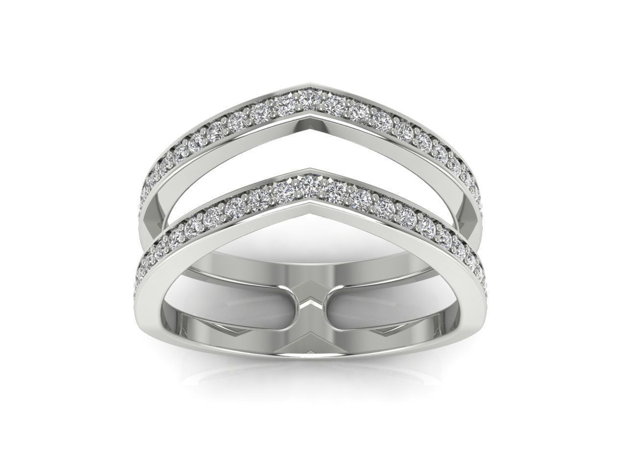 Sparkling Double Band Ring with continuous gemstones set in a sleek double band design.