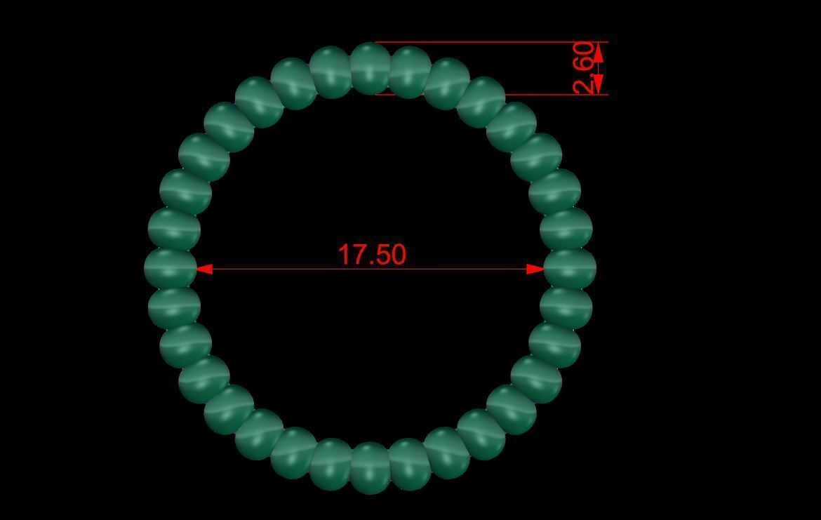 Elegant Beaded Shimmering Band with continuous beaded detailing and a shimmering stones.