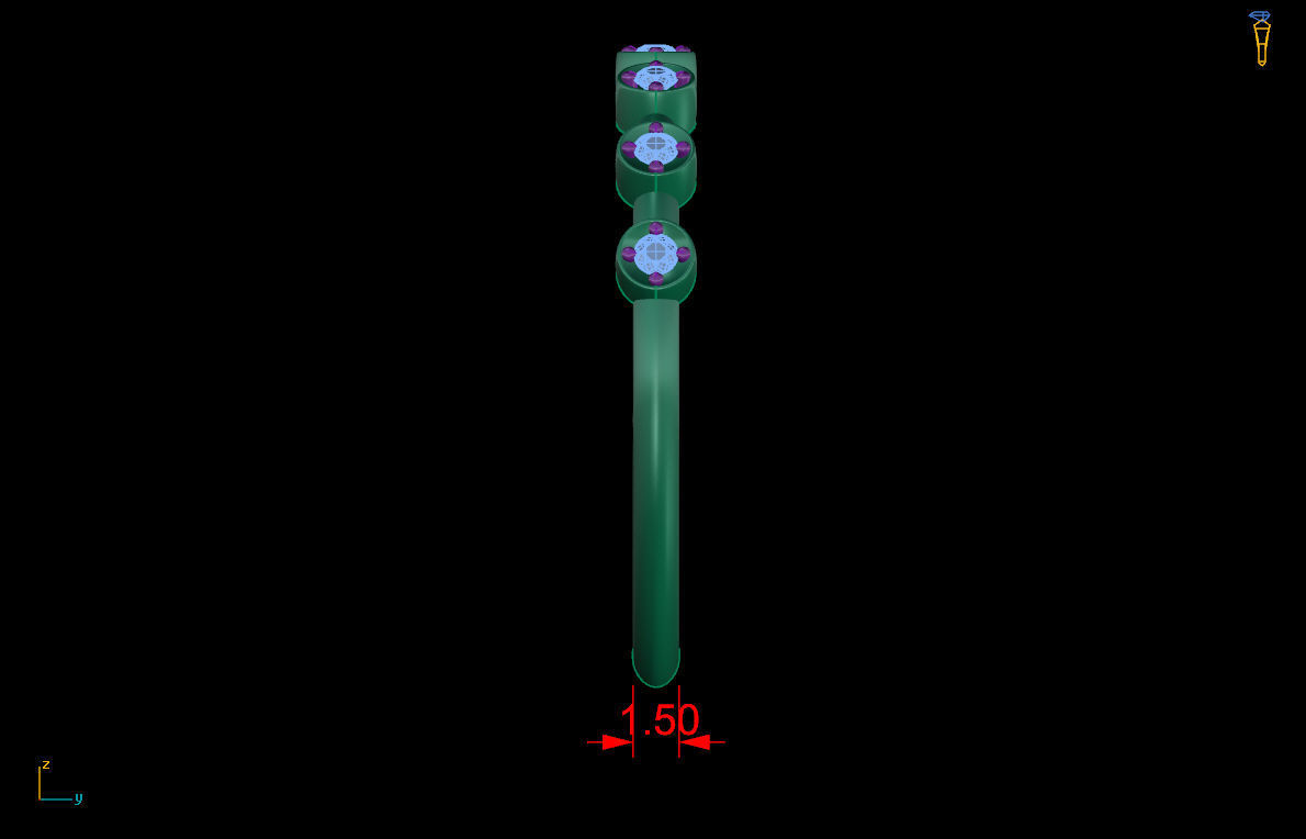 Elegant Beaded Gem Ring with beaded sparkling gemstones.