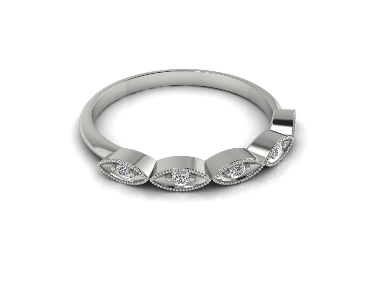 HFS-R023 (5) Elegant Teardrop Designed Ring featuring a sparkling teardrop gem in silver.