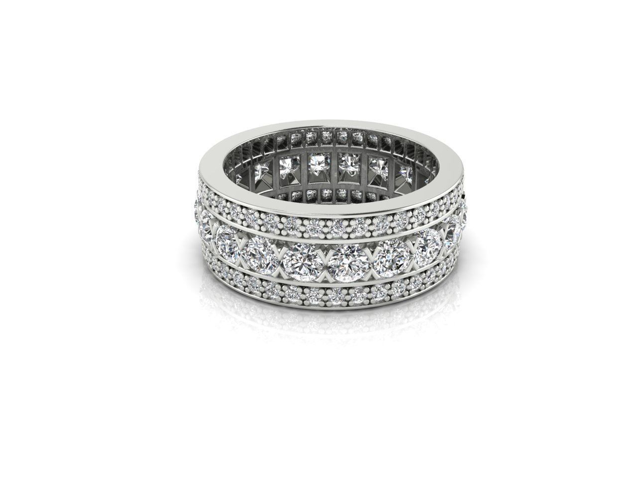 HFS-R024 (2) Radiant Silver Stacking Ring with sleek design and gleaming silver finish.