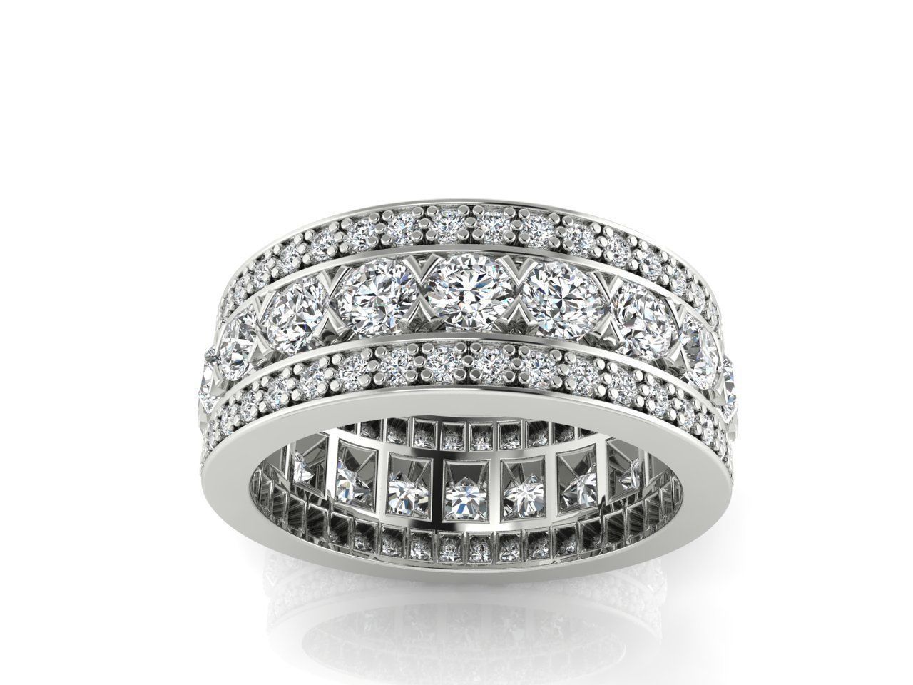 HFS-R024 (3) Radiant Silver Stacking Ring with sleek design and gleaming silver finish.
