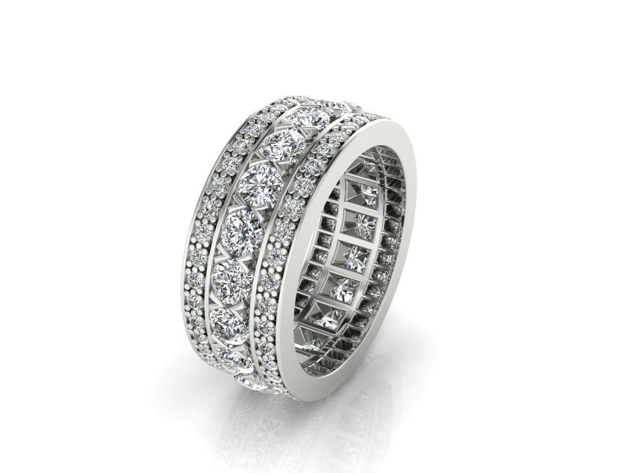 HFS-R024 (6) Radiant Silver Stacking Ring with sleek design and gleaming silver finish.