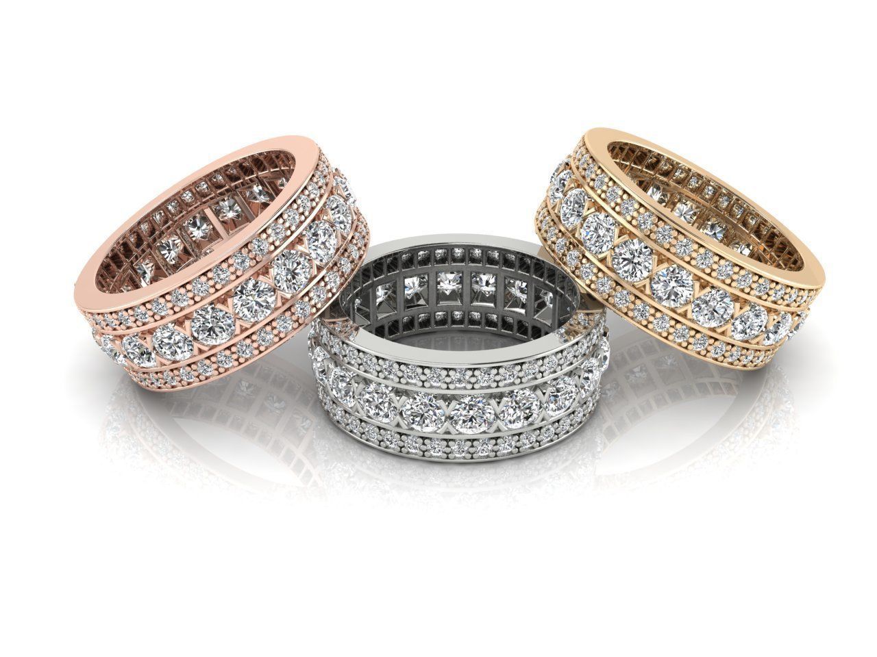 HFS-R024 (8) Radiant Silver Stacking Ring with sleek design and gleaming silver finish.