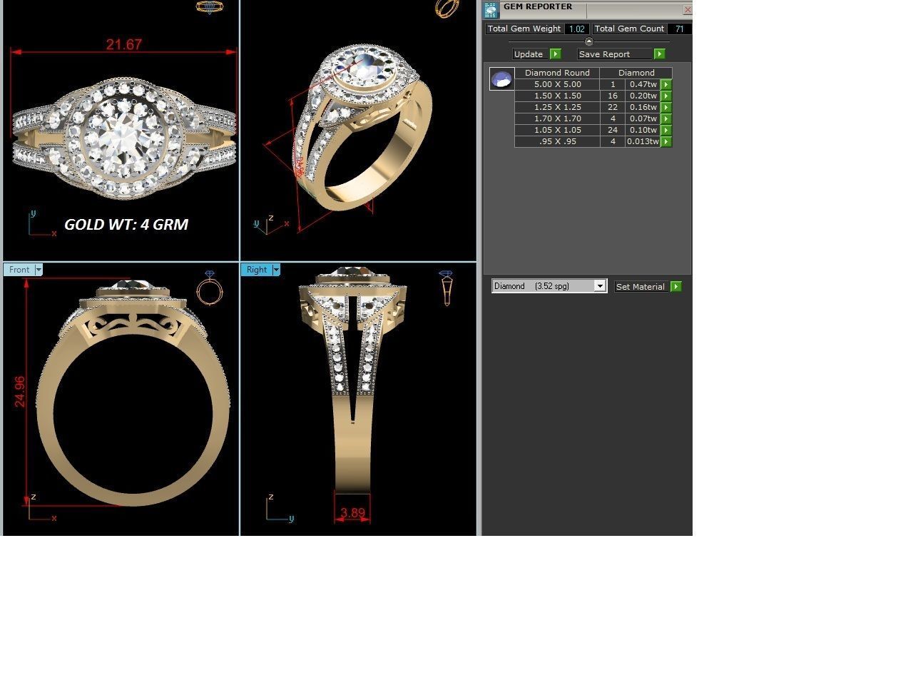 Elegant silver ring with sparkling stones