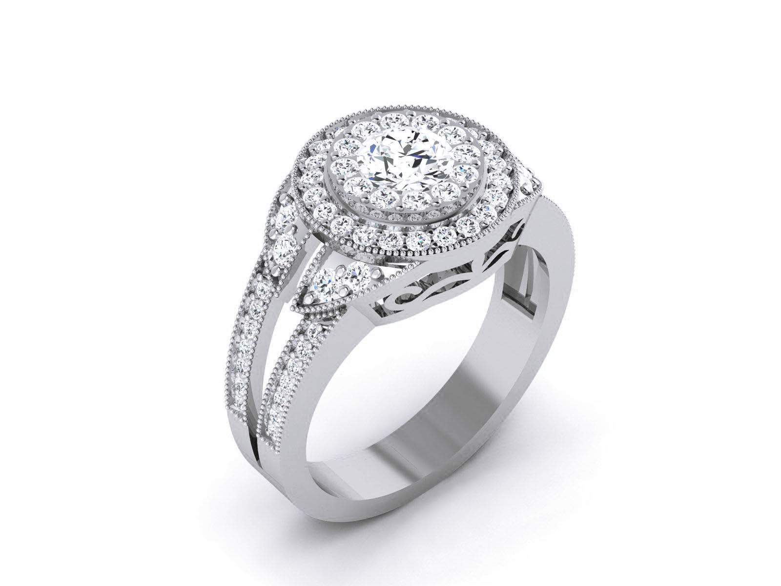 Elegant silver ring with sparkling stones