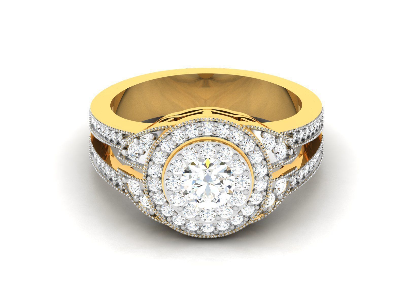 Elegant silver ring with sparkling stones