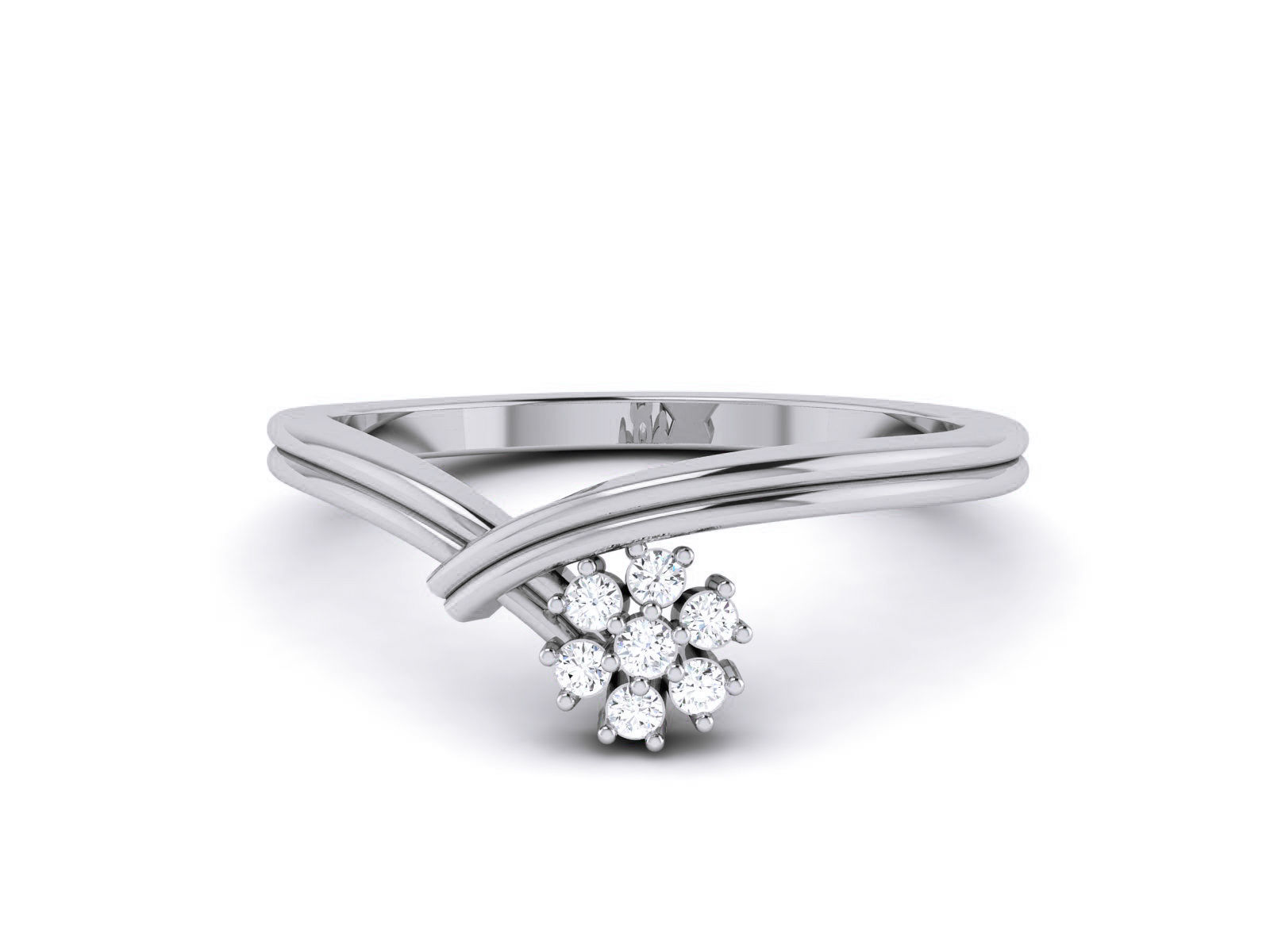 HFS-R035 (6) Nature-Inspired Silver Ring with flower motif