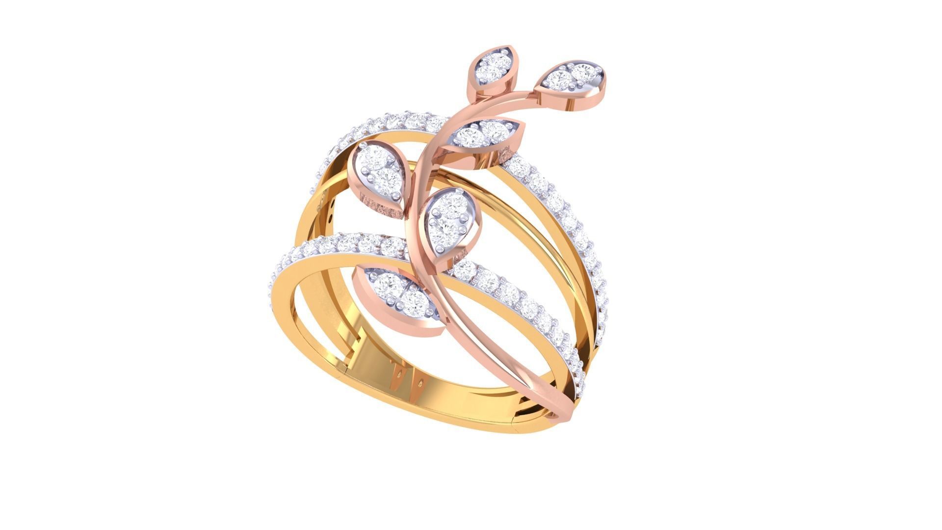 Glimmering Floral Silver Ring with sparkling floral design