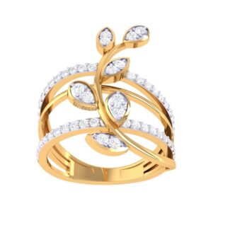 Glimmering Floral Silver Ring with sparkling floral design
