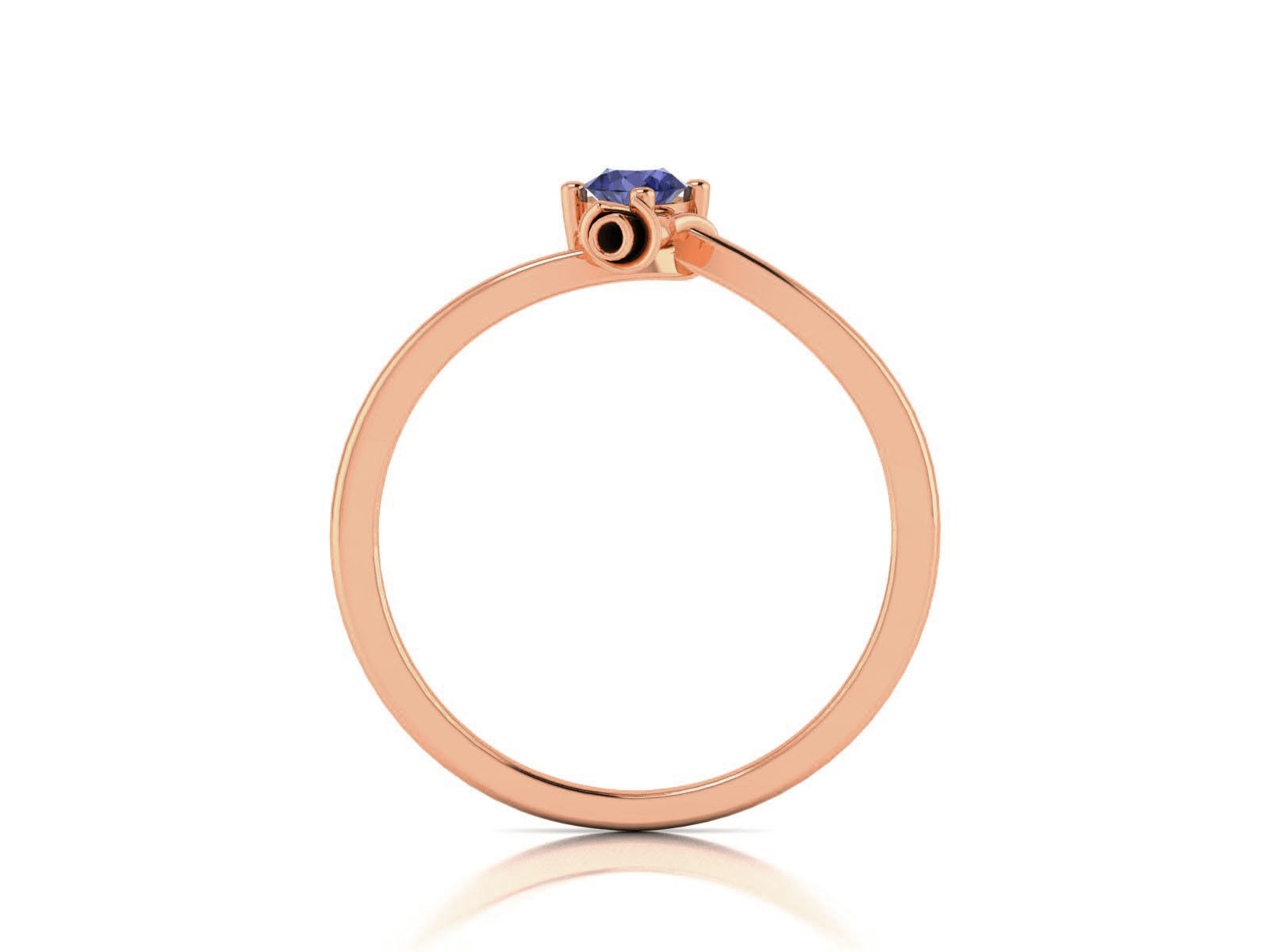 Blue Blossom Silver Ring with blue stone and minimalist flower motif