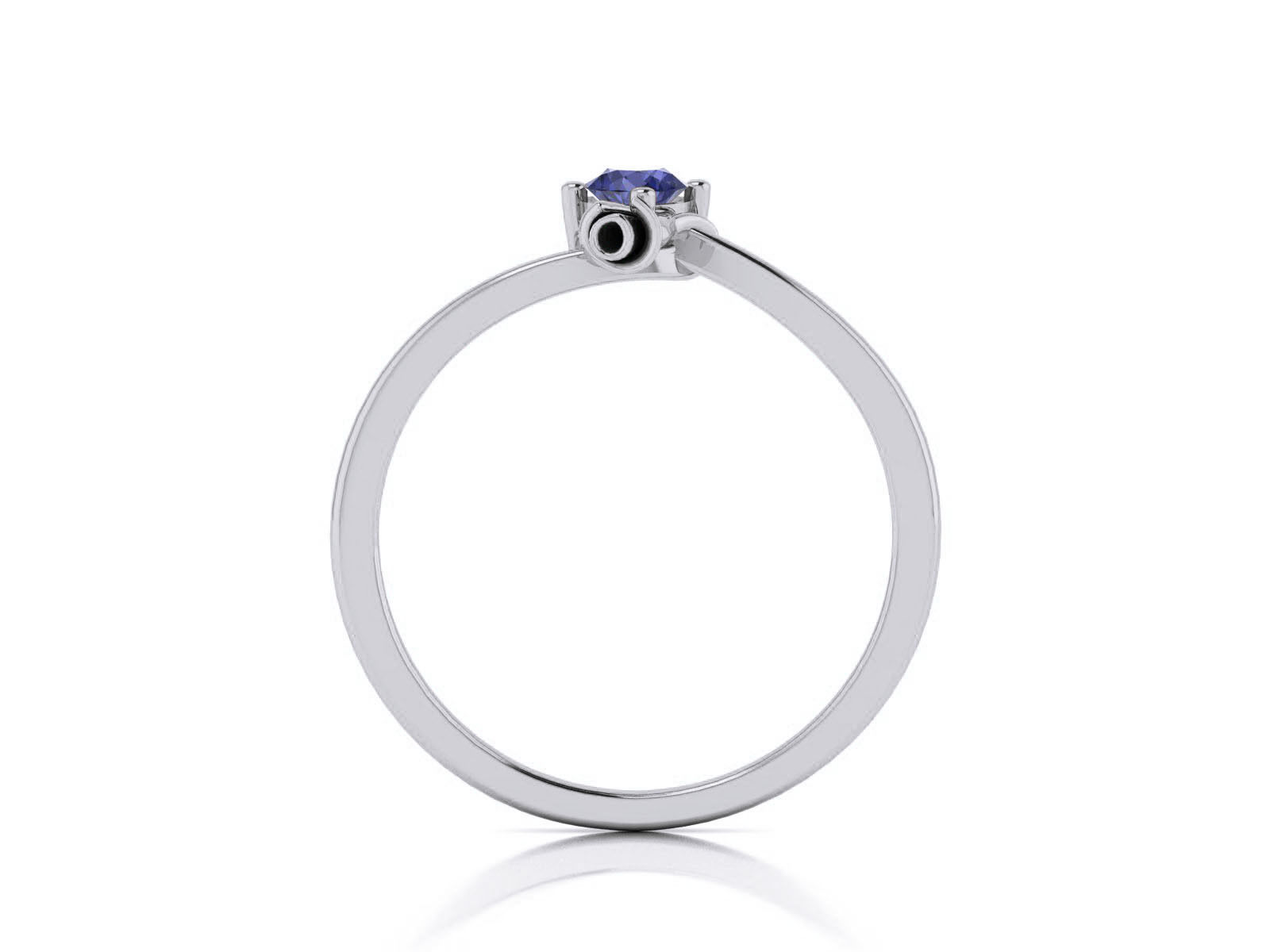 Blue Blossom Silver Ring with blue stone and minimalist flower motif