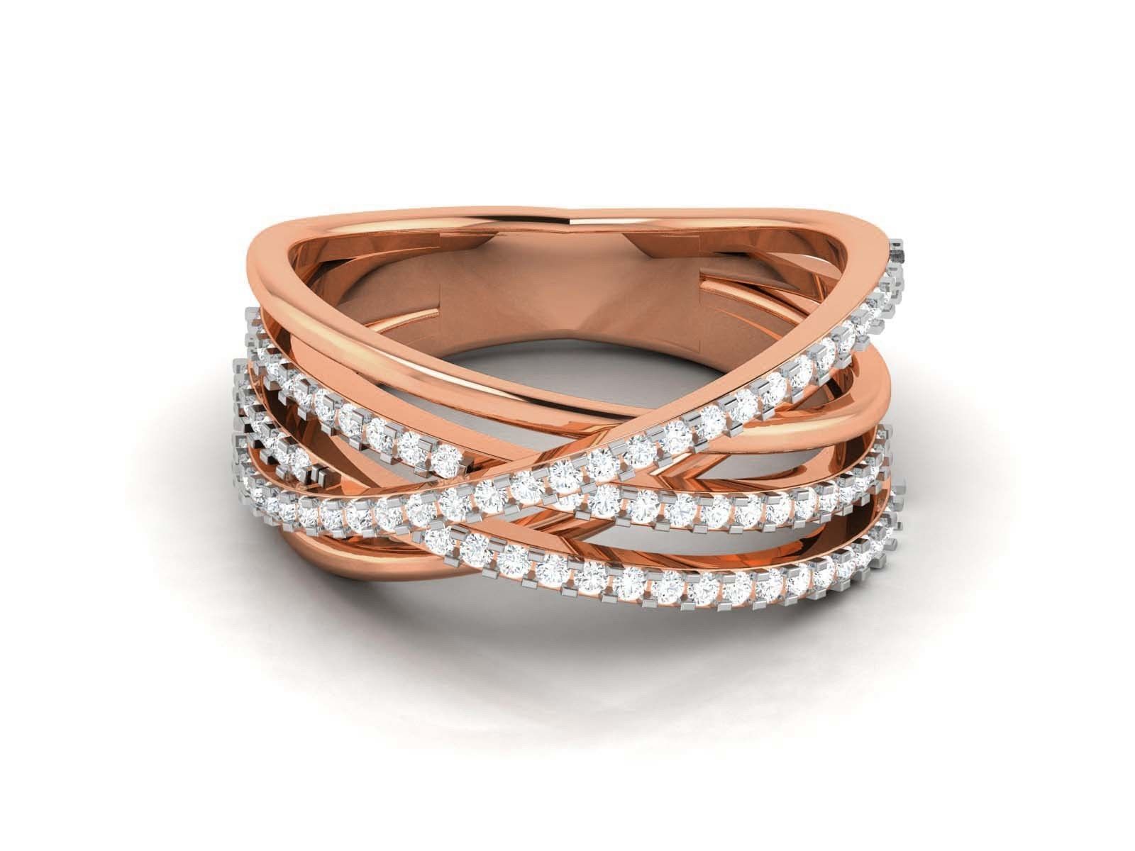 Radiant Crisscross Silver Ring with intersecting bands of polished silver