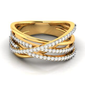 Radiant Crisscross Silver Ring with intersecting bands of polished silver