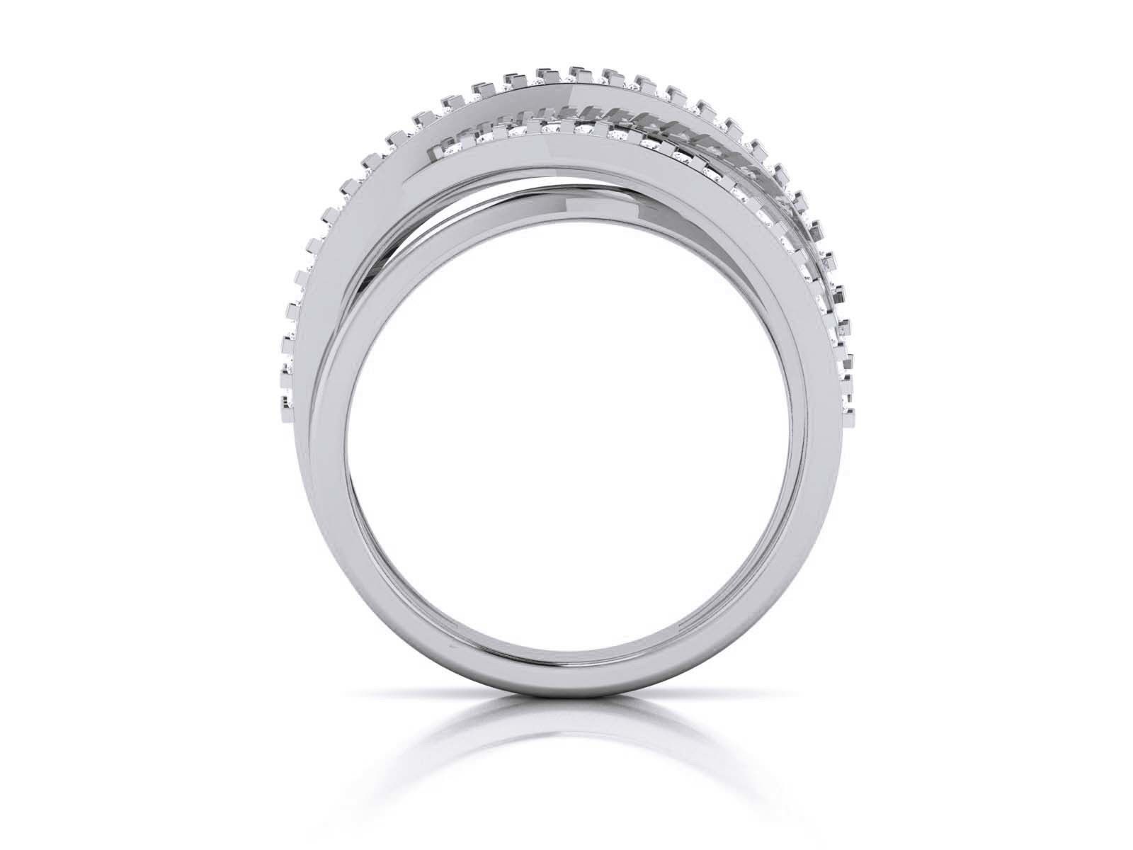 Radiant Crisscross Silver Ring with intersecting bands of polished silver