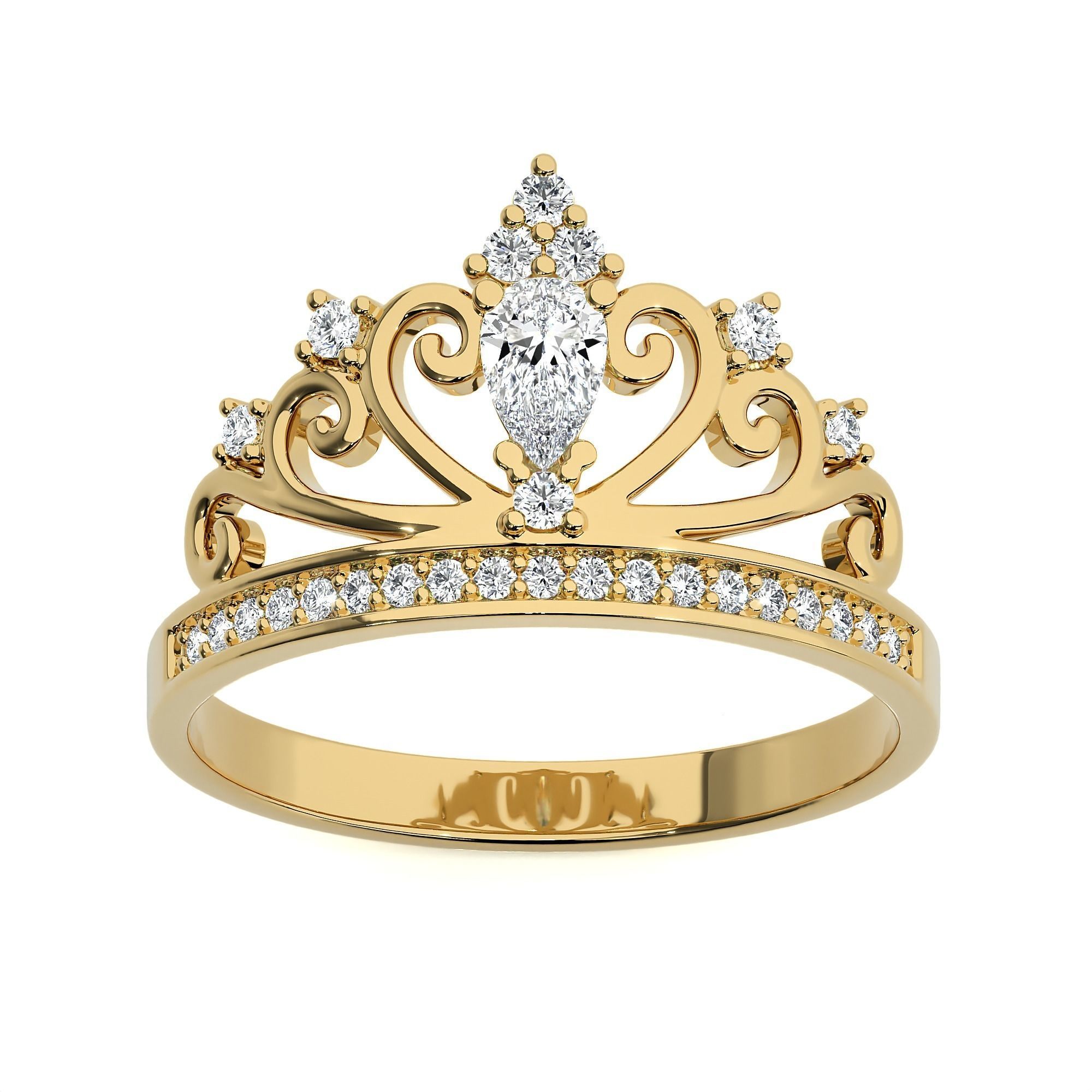 Silver Crown Jewel Ring with sparkling gemstones and a regal design