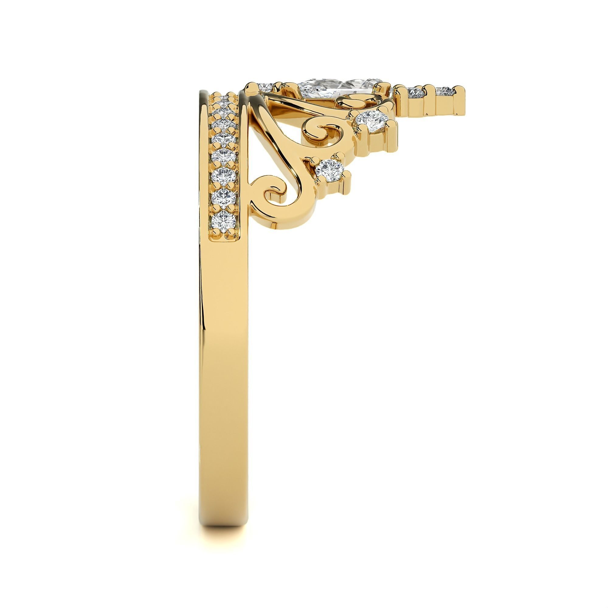 Silver Crown Jewel Ring with sparkling gemstones and a regal design