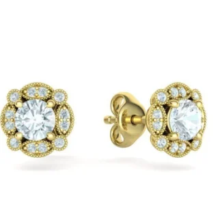 High-polished Sapphire Stud Earrings with beautifully set sapphires, symbolizing elegance and luxury, perfect for any occasion.