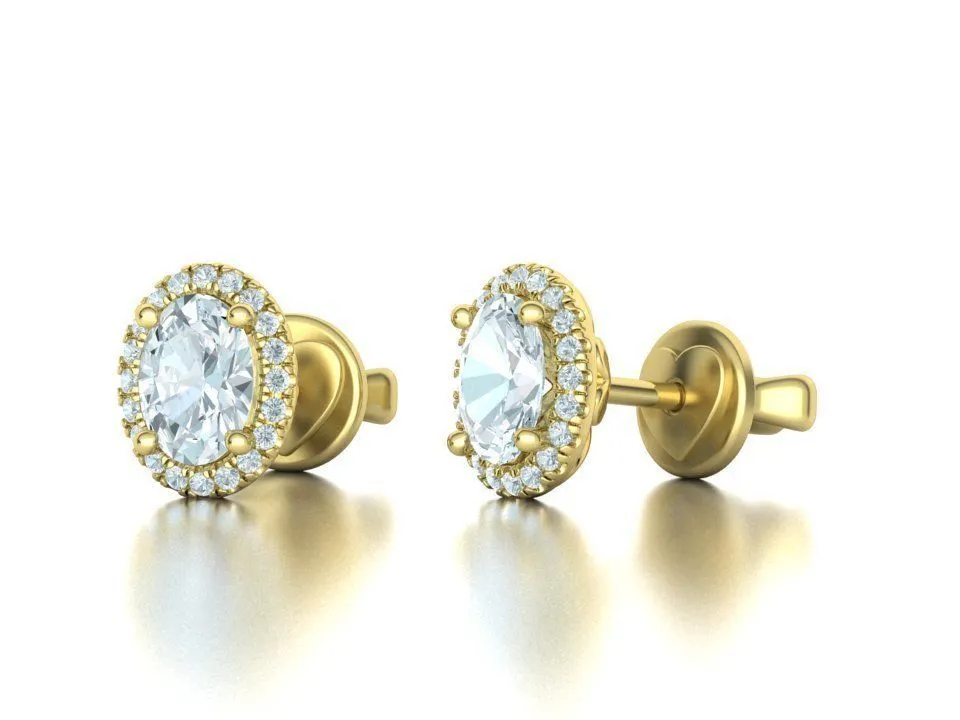 High-polished Delicate Oval Stud Earrings with a beautifully crafted oval design, symbolizing elegance and sophistication, perfect for any occasion.