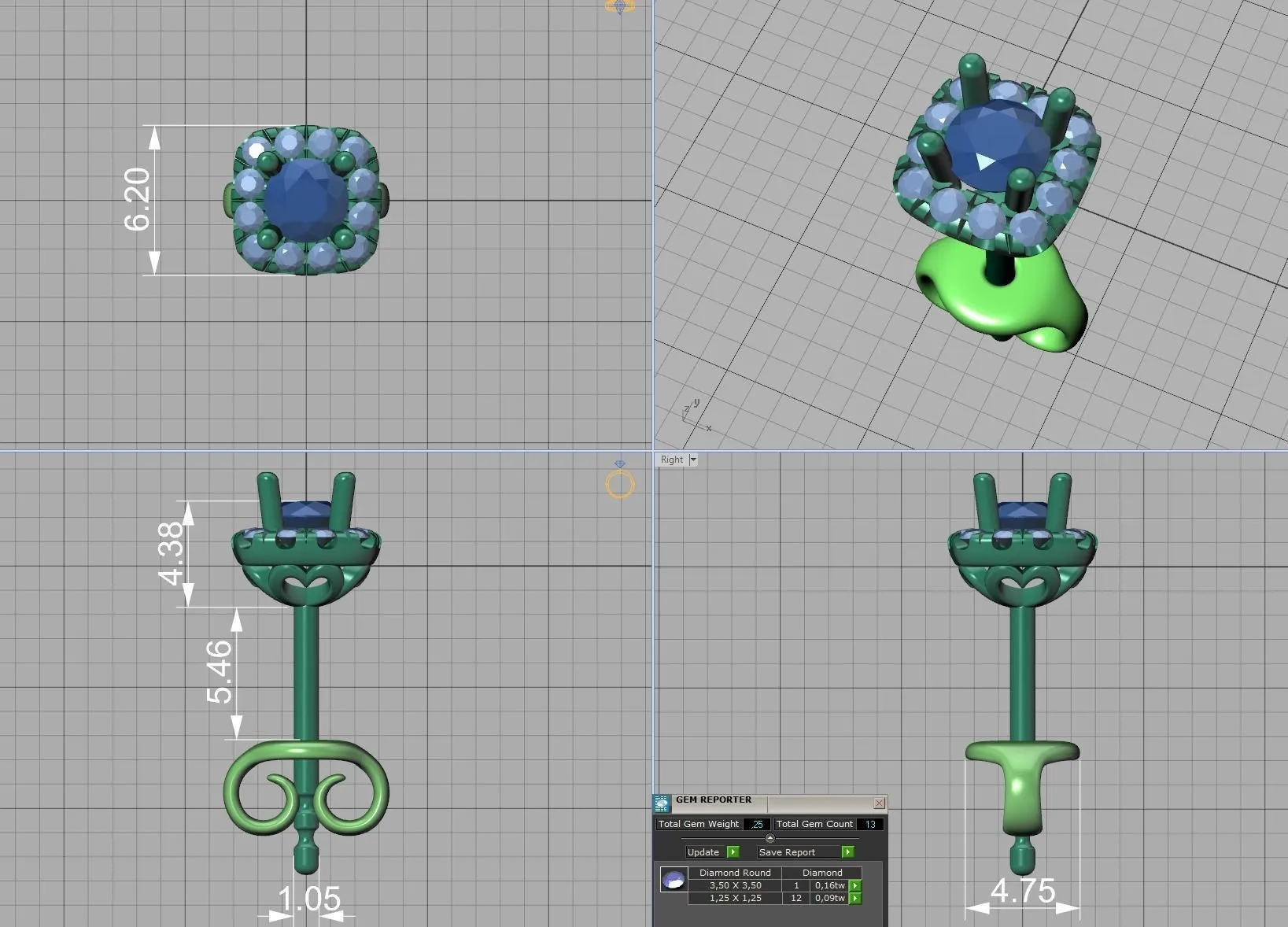 SE-011-Cushion Stud Earrings-17 High-polished Cushion Stud Earrings with beautifully set cushion-cut gemstones, symbolizing timeless elegance and sophistication, perfect for any occasion.