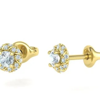 Twisted Halo Stud Earring, Sterling Silver 925, twisted detail, high polish, made in Turkey