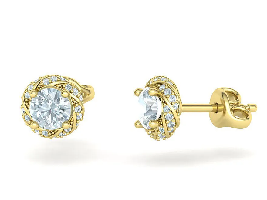 Amanda Twisted Stud Earring, Sterling Silver 925, twisted design, high polish, made in Turkey