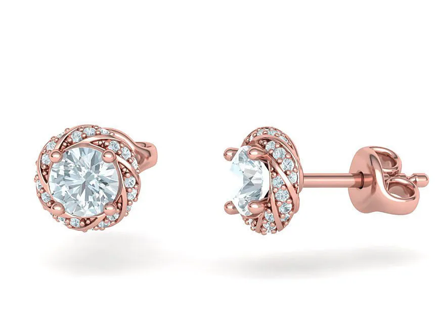 Amanda Twisted Stud Earring, Sterling Silver 925, twisted design, high polish, made in Turkey