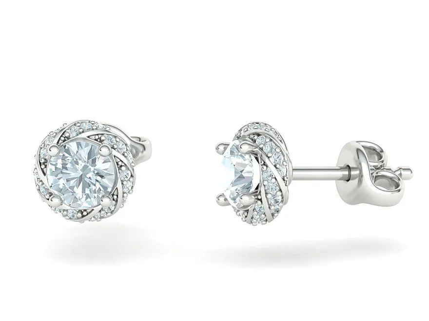 Amanda Twisted Stud Earring, Sterling Silver 925, twisted design, high polish, made in Turkey