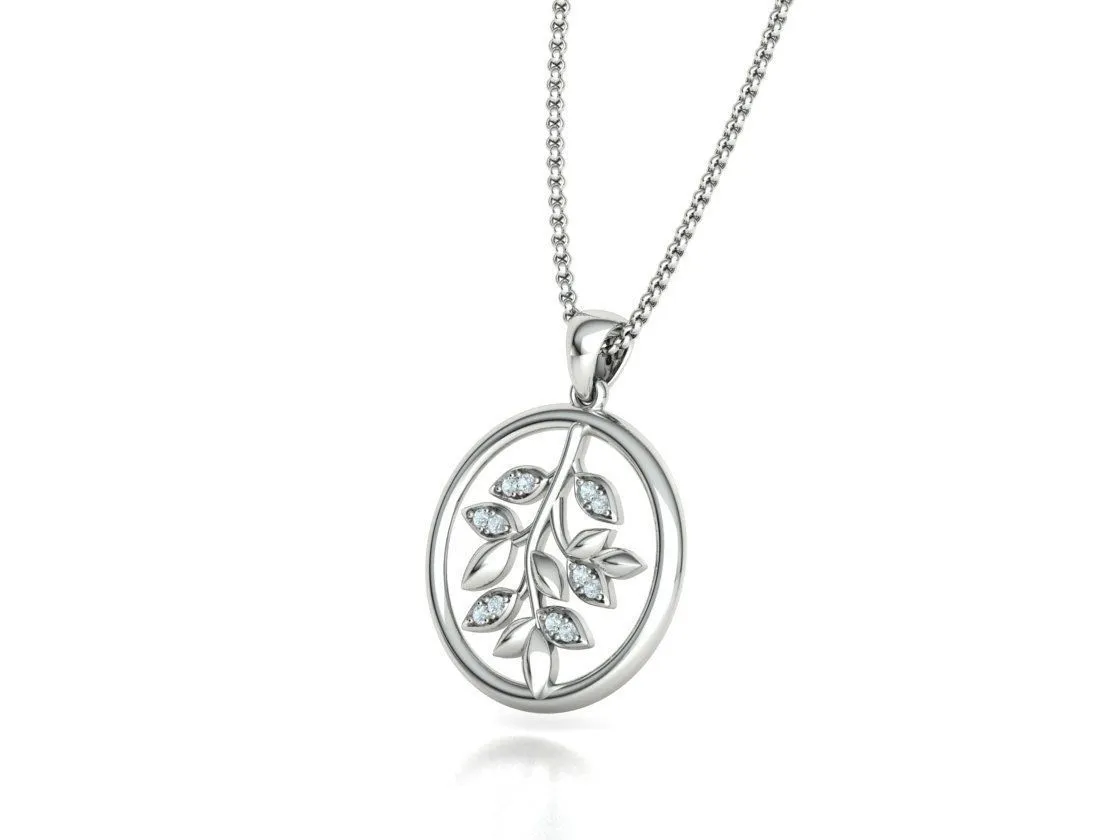 High-polished Graceful Leaf Medallion Necklace with an intricate leaf design, symbolizing natural elegance and sophistication, perfect for any occasion.