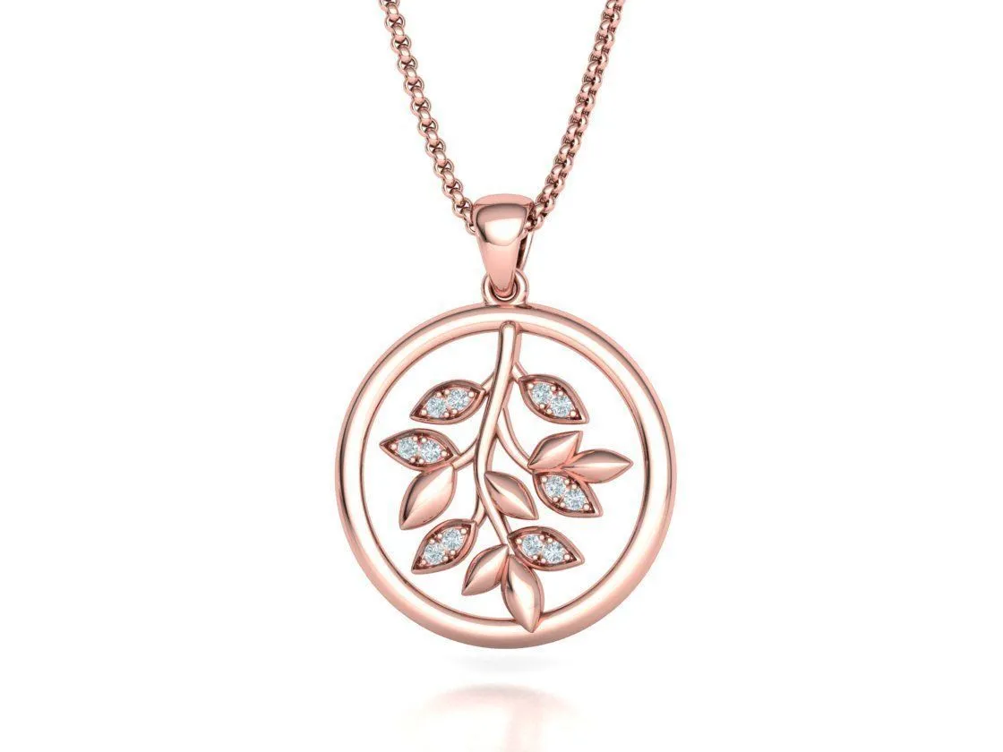 High-polished Graceful Leaf Medallion Necklace with an intricate leaf design, symbolizing natural elegance and sophistication, perfect for any occasion.