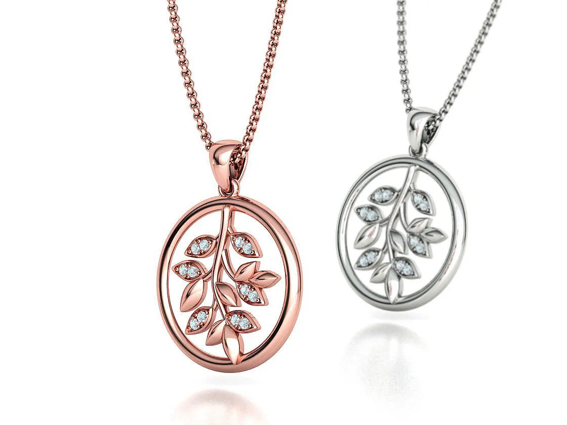 High-polished Graceful Leaf Medallion Necklace with an intricate leaf design, symbolizing natural elegance and sophistication, perfect for any occasion.
