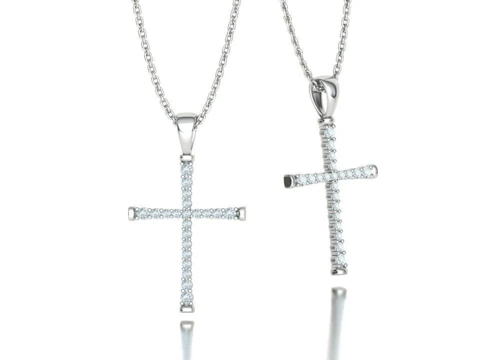 WN-011-Elegant Thin Cross Necklace-10 High-polished Elegant Thin Cross Necklace with a sleek, thin cross design, symbolizing faith and grace, perfect for any occasion.