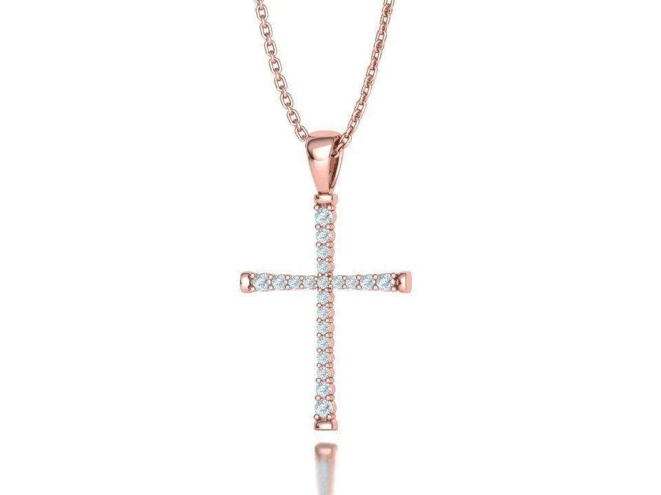 WN-011-Elegant Thin Cross Necklace-11 High-polished Elegant Thin Cross Necklace with a sleek, thin cross design, symbolizing faith and grace, perfect for any occasion.