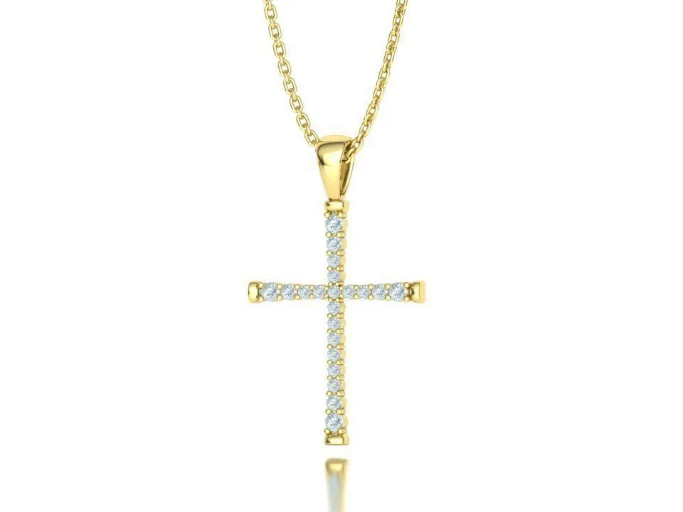 WN-011-Elegant Thin Cross Necklace-17 High-polished Elegant Thin Cross Necklace with a sleek, thin cross design, symbolizing faith and grace, perfect for any occasion.