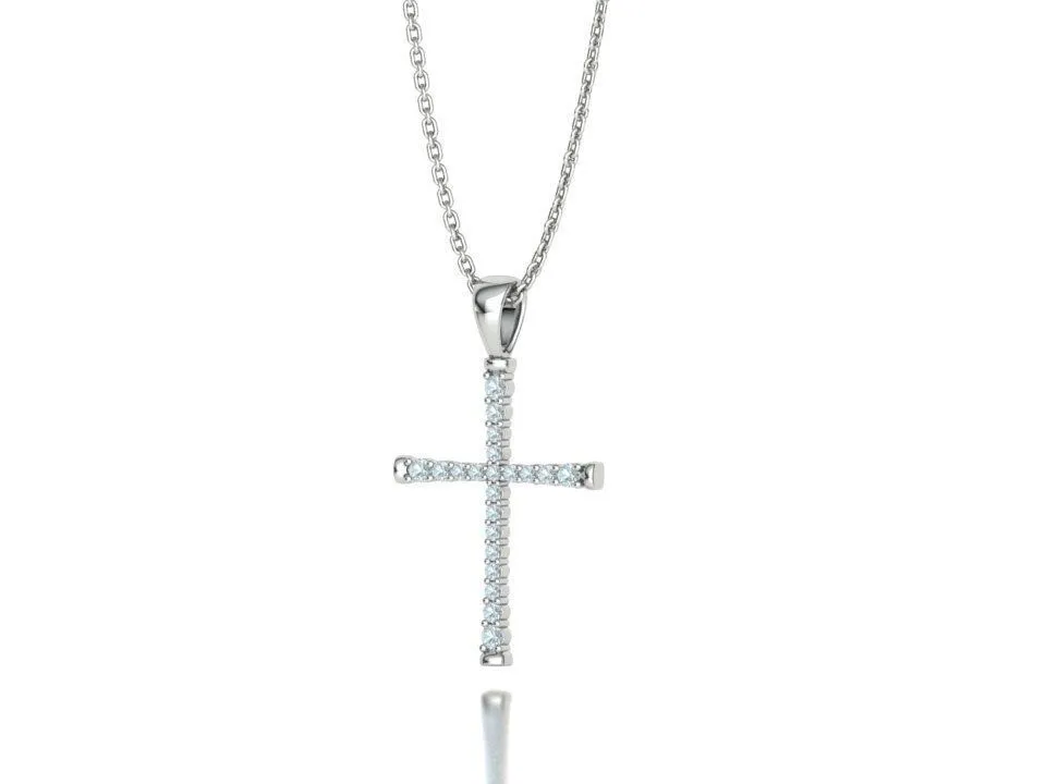 WN-011-Elegant Thin Cross Necklace-20 High-polished Elegant Thin Cross Necklace with a sleek, thin cross design, symbolizing faith and grace, perfect for any occasion.