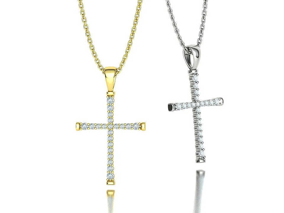 WN-011-Elegant Thin Cross Necklace-5 High-polished Elegant Thin Cross Necklace with a sleek, thin cross design, symbolizing faith and grace, perfect for any occasion.
