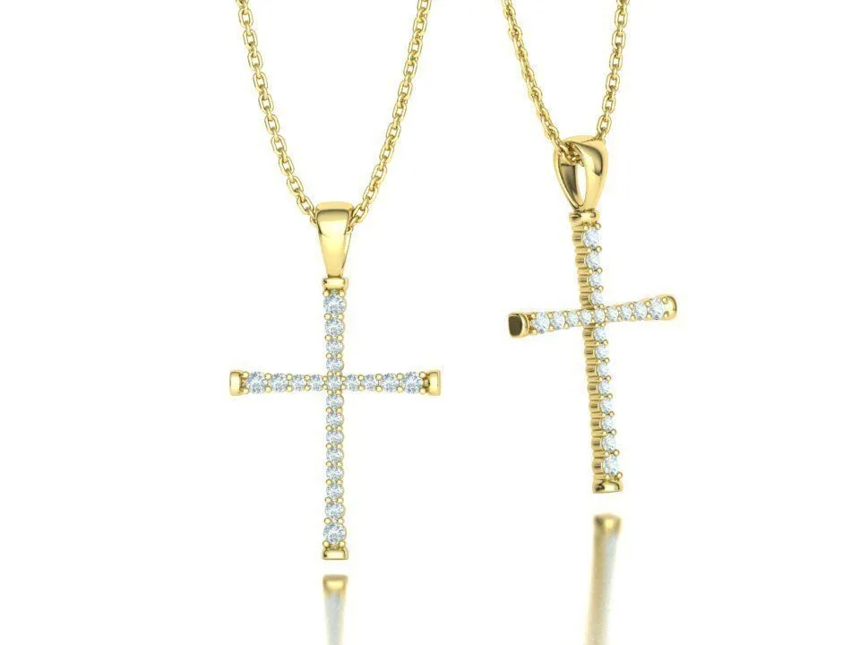 WN-011-Elegant Thin Cross Necklace-6 High-polished Elegant Thin Cross Necklace with a sleek, thin cross design, symbolizing faith and grace, perfect for any occasion.