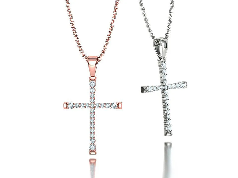 WN-011-Elegant Thin Cross Necklace-7 High-polished Elegant Thin Cross Necklace with a sleek, thin cross design, symbolizing faith and grace, perfect for any occasion.