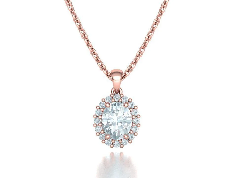 WN-014-Diana Oval Pendant Necklace-1 High-polished Diana Oval Pendant Necklace with a beautifully crafted oval pendant, symbolizing timeless elegance and sophistication, perfect for any occasion.