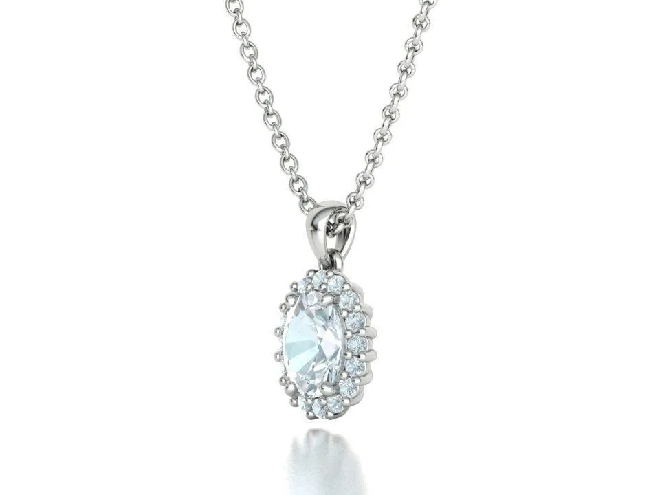 WN-014-Diana Oval Pendant Necklace-12 High-polished Diana Oval Pendant Necklace with a beautifully crafted oval pendant, symbolizing timeless elegance and sophistication, perfect for any occasion.