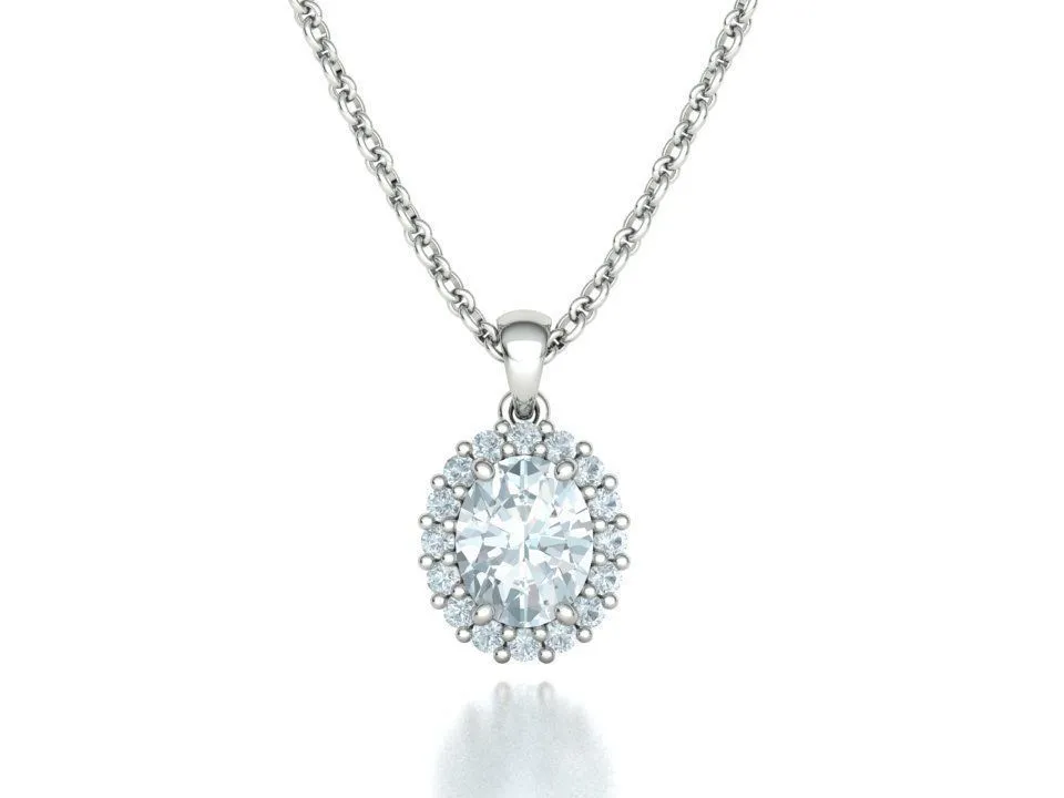 WN-014-Diana Oval Pendant Necklace-2 High-polished Diana Oval Pendant Necklace with a beautifully crafted oval pendant, symbolizing timeless elegance and sophistication, perfect for any occasion.