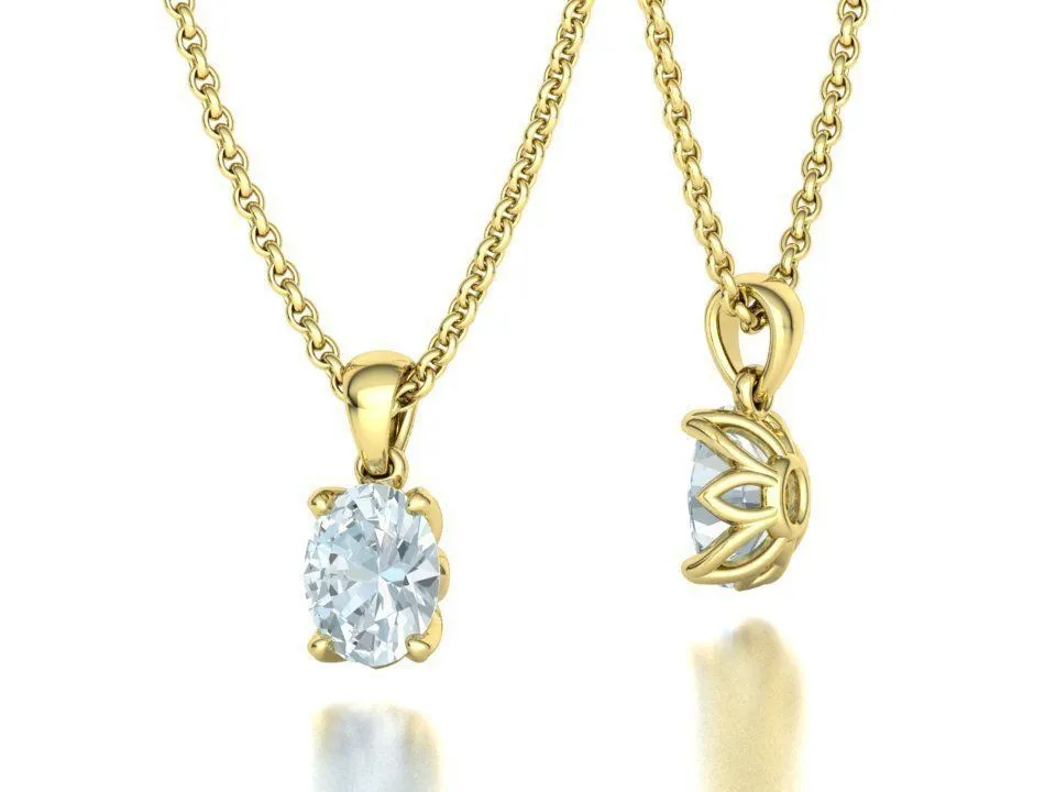 High-polished Timeless Solitaire Necklace with a beautifully set solitaire gemstone, symbolizing classic elegance and sophistication, perfect for any occasion.