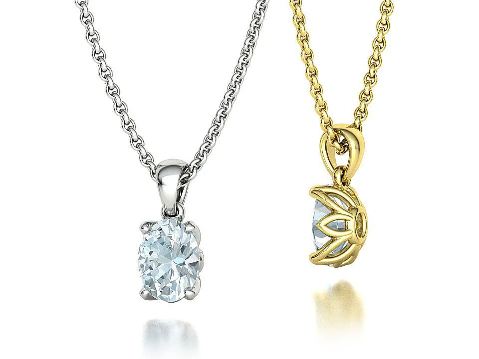 High-polished Timeless Solitaire Necklace with a beautifully set solitaire gemstone, symbolizing classic elegance and sophistication, perfect for any occasion.